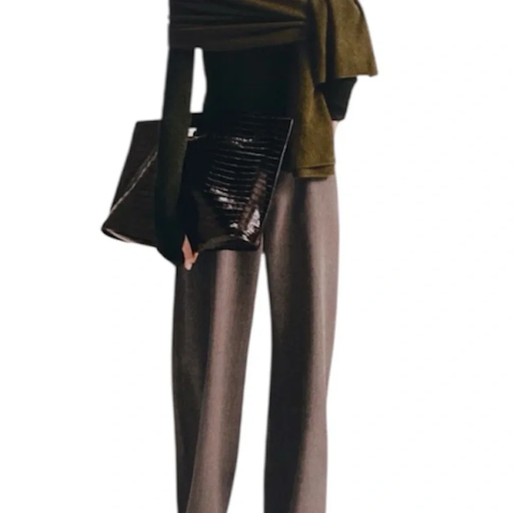 COS Croc Embossed High Gloss Leather Folio w/Adjustable Strap & Inner Pouch - Picture 9 of 10